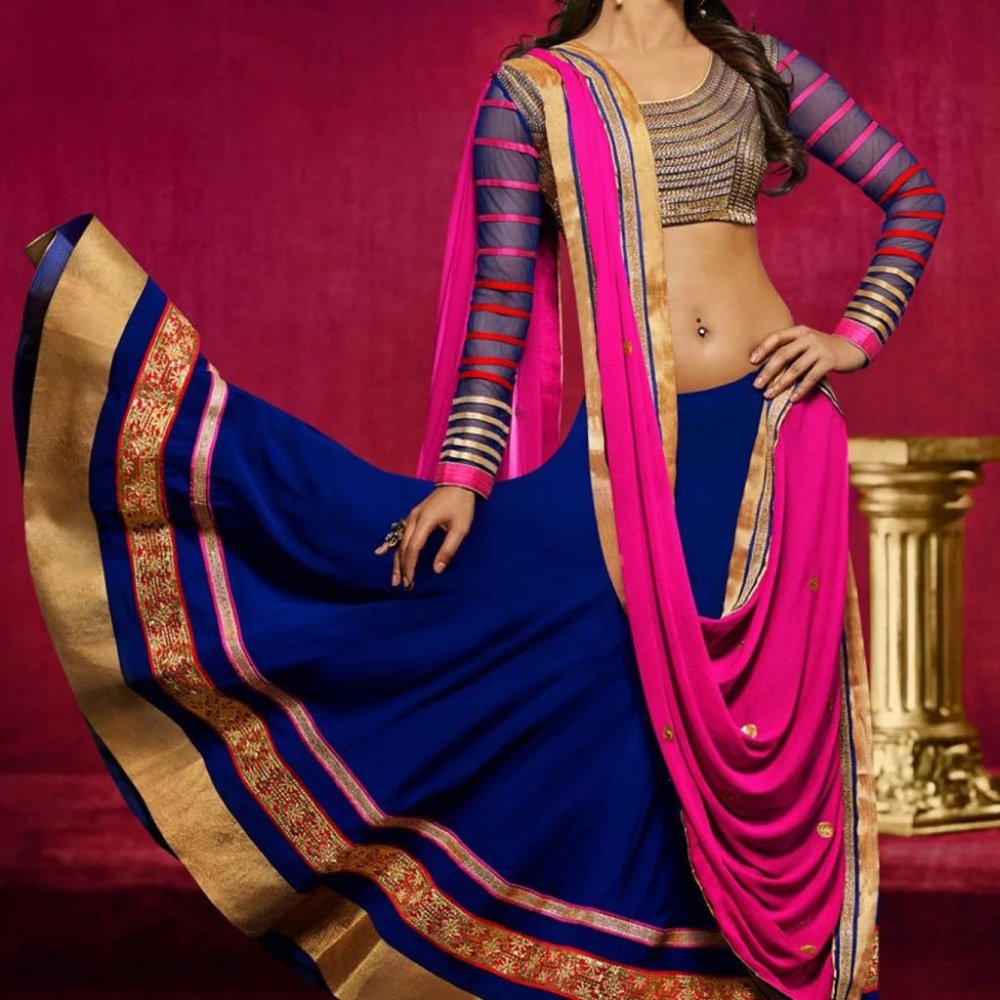 PINK AND BLUE LEHENGA PRIYANKA CHOPRA